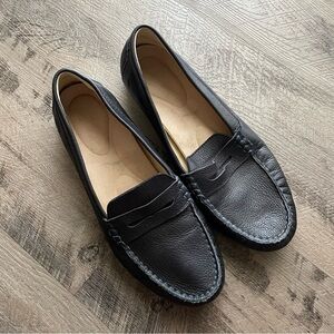 Ara Leather Loafers Womens 7 High Soft Black Shoes Driving Comfort